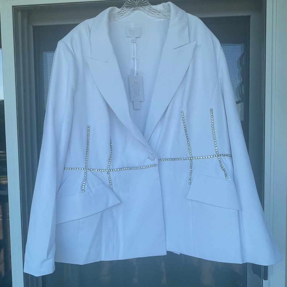 Eloquii Bridal Suit Coat with Rhinestones size 24